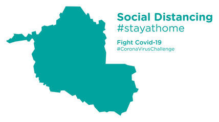 Obraz premium Rondonia Brazil map with Social Distancing stayathome tag