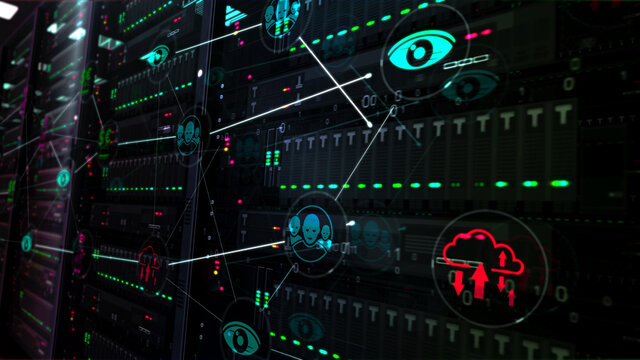 Social Scoring And Surveillance Symbols Illustration