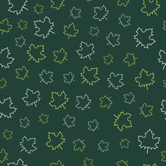 Fototapeta na wymiar Seamless maple leaf pattern vector illustration. Autumn set of Maple Leaves 