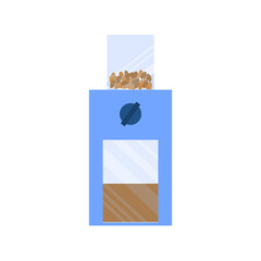 Coffee grinder a white background.  Kitchen appliance. Equipment for the kitchen. Vector illustration in flat style. blue Coffee grinder