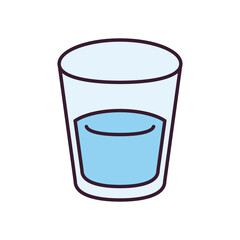 water glasss line and fill style icon vector design