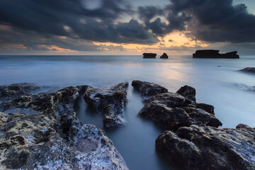 sunset on the sea