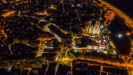 city of Palma de Mallorca at night
