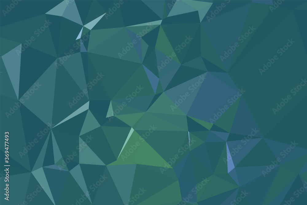 Poster abstract textured dark green polygonal background. low poly geometric consisting of triangles of dif