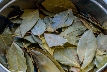bay leaf spice cooking background close up