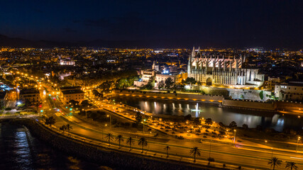 Fototapeta premium city of Palma de Mallorca at night
