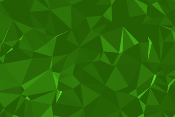 Abstract textured Green polygonal background. low poly geometric consisting of triangles of different sizes and colors. use in design cover, presentation, business card or website.