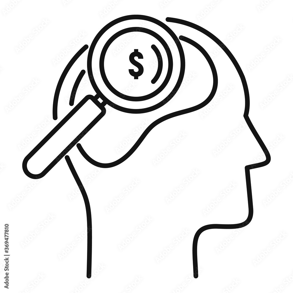 Poster search neuromarketing icon. outline search neuromarketing vector icon for web design isolated on whi