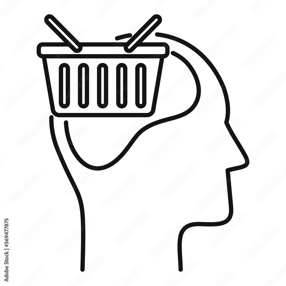Poster shopping neuromarketing icon. outline shopping neuromarketing vector icon for web design isolated on