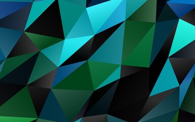 Dark Blue, Green vector abstract mosaic backdrop. Creative illustration in halftone style with gradient. Completely new design for your business.