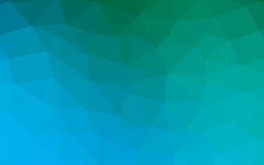 Light Blue, Green vector triangle mosaic cover. A vague abstract illustration with gradient. The best triangular design for your business.
