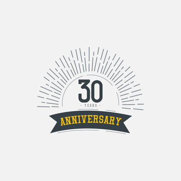 30 Years Anniversary Celebrations Vector Template Design Illustration