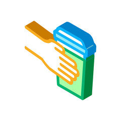 hand holding drink cup icon vector. isometric hand holding drink cup sign. color isolated symbol illustration