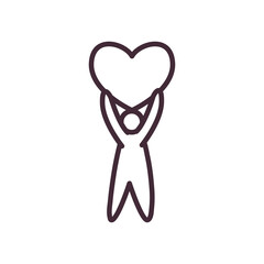 volunteer avatar man with heart line style icon vector design