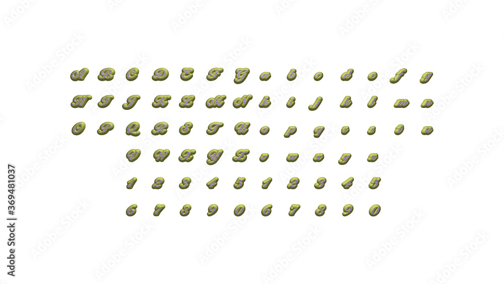 Poster full set of english letters in 3d illustrations separated to two sides for matching perspectives, li