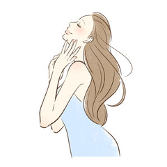 伸びやかな女性の横顔