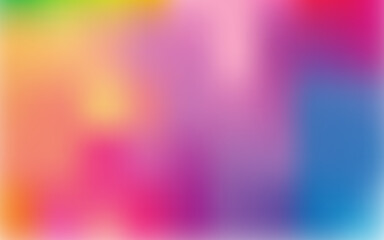 Abstract bright art watercolor blurred background in blue, pink, green, yellow and lilac spots. Vector graphic.