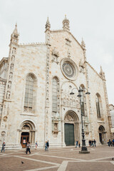 Fototapeta na wymiar Como Cathedral and Piazza del Duomo, Como city, Lombardy, Italy 