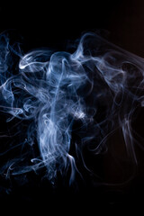 Smoke motion on black background.