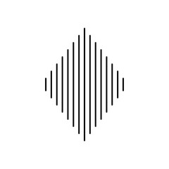 rhombus shape with striped design, line style
