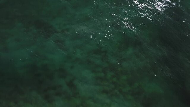 Deep green water of the ocean in Australia - Gold Coast - DJI Aerial Drone shot of the waves