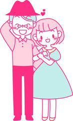 腕を組んで仲良さそうなカップル