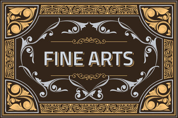 Vintage decorative ornate label design