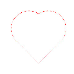 Vector dotted heart . Linear dots . love shape for your design . Valentines day sign with halftones .