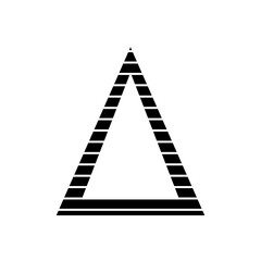 geometric shapes concept, triangle icon, silhouette style