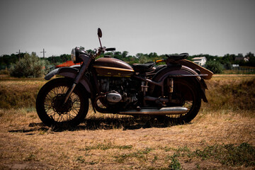 Fototapeta na wymiar elements of the old Russian motorcycle