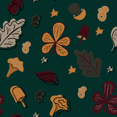 Obraz premium seamless pattern with autumn leaves