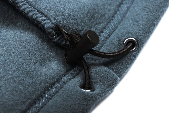 Inner Drawcord Of A Blue Fleece Jacket, Close-up