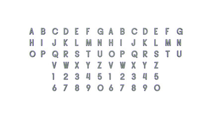 written by individual letters on the wall by 3D rendering using a white background and casting shadow from top light