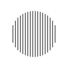 striped circle shape icon, line style