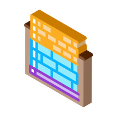 block foundation icon vector. isometric block foundation sign. color isolated symbol illustration