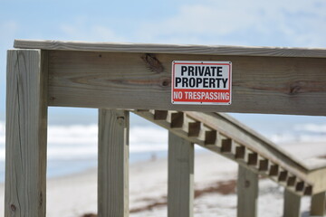 Private Property No Trespassing Beach Access