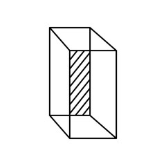 geometric shapes concept, rectangular prism icon, line style