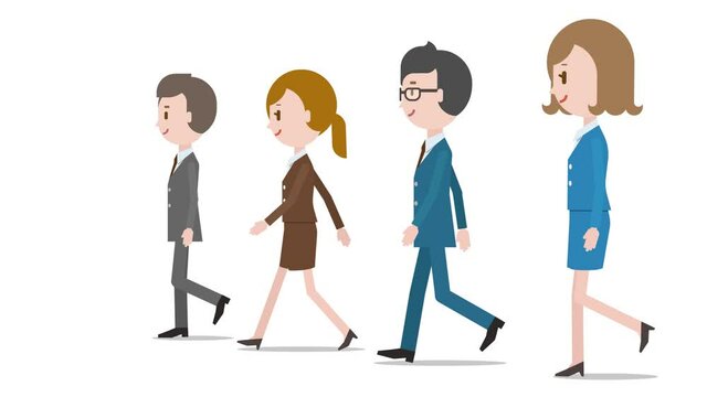 ビジネスパーソン, 歩く, アニメーション	Animation of a walking businessperson