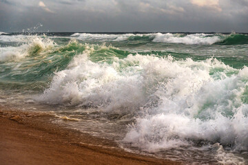 ocean waves on sunset