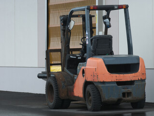 forklift in warehouse