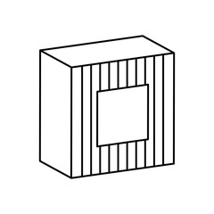 cube geometric shape icon, line style