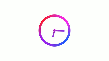 4 color gradient counting down clock icon on white background