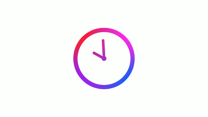 4 color gradient counting down clock icon on white background