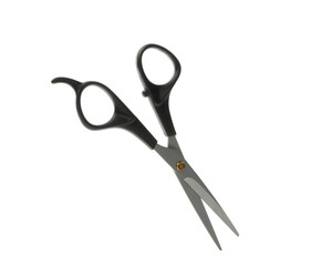 Black hairdresser scissors isolated on white background