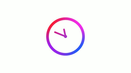 4 color gradient counting down clock icon on white background
