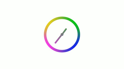 4 color counting down clock icon on white background,Clock icon