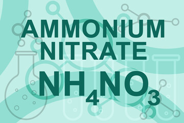 Ammonium nitrate NH4NO3 is shown on the written text on the chemical photo