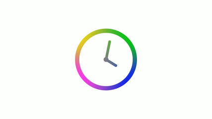 4 color counting down clock icon on white background,Clock icon