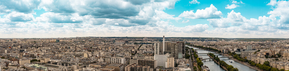 Fototapeta na wymiar view from Eiffel Tower Paris, France panorama