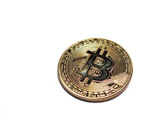 Bitcoin isolated on white background. Cryptocurrency